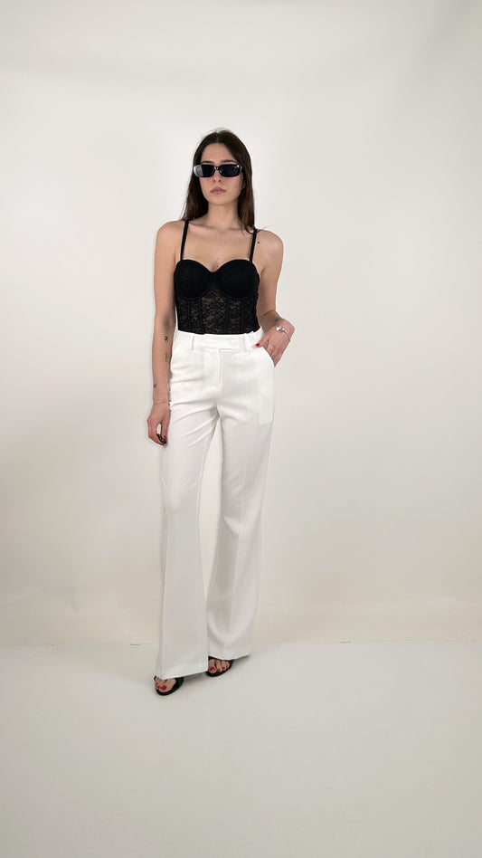Pantalone vita alta a zampa