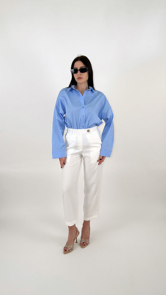 Pantalone a sigaretta bottone lungo