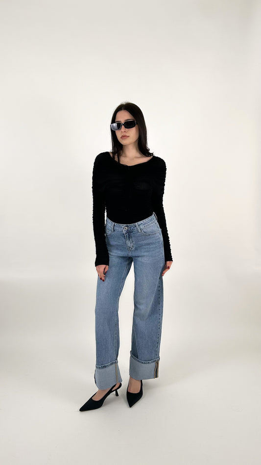 Jeans con risvolto