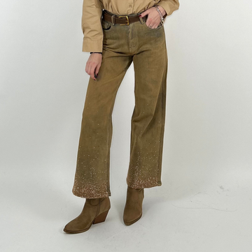 Jeans sabbia con brillantini