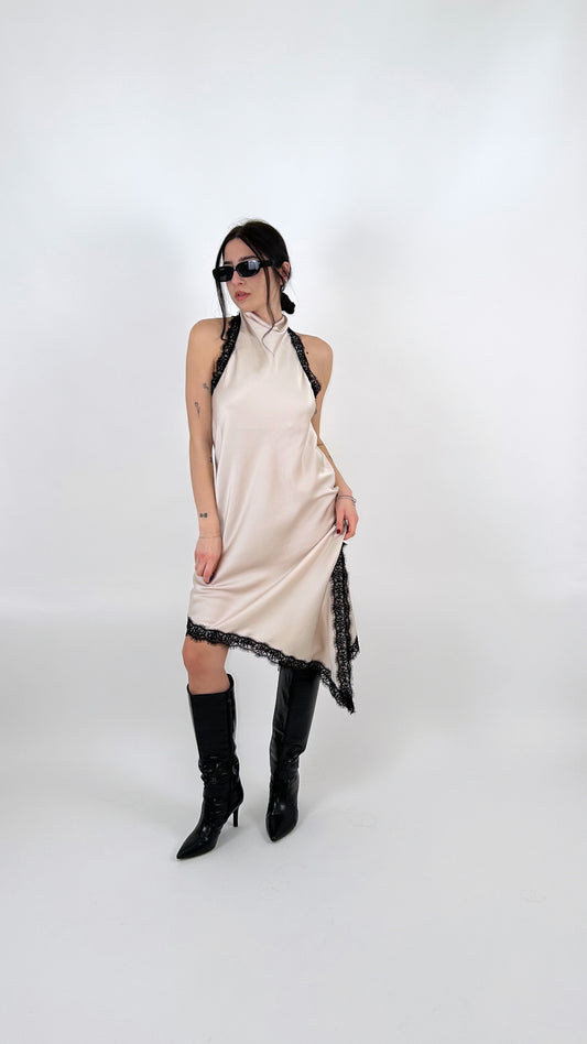 Abito midi con pizzo