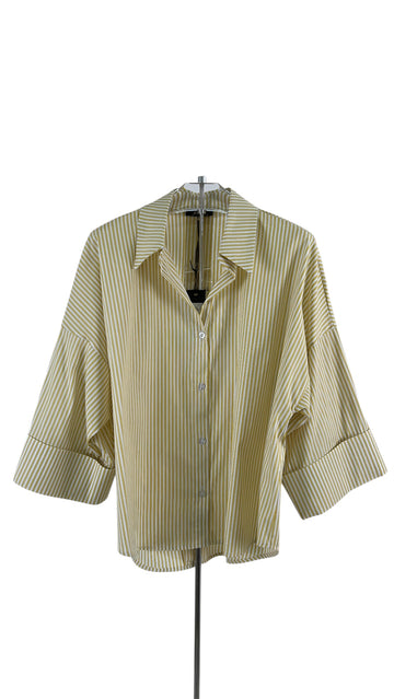 Camicia Oversize a Righe Gialle